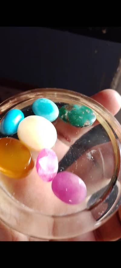 Ruby Feroza Turquoise Opal Agate Natural