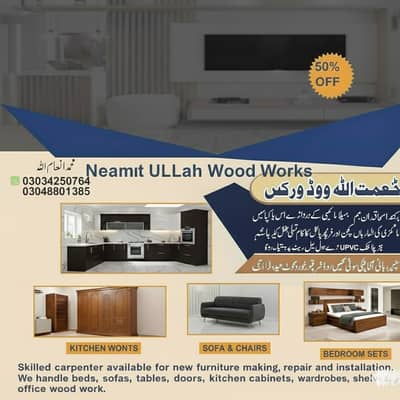 Expert Carpenter & Wood Work Services | Kitchen, Wardrobe, Bed, Door W