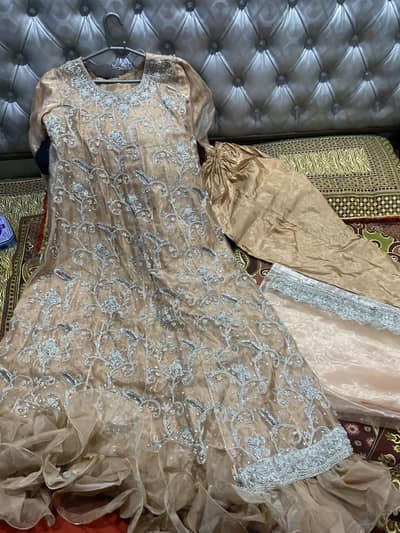 Stiched Bridal Maxy with trouser and dupata