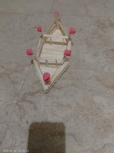 Ice cream stick boat show piece