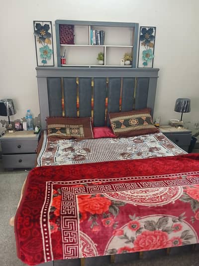 Double bed for sale with side tables