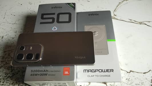 Infinix note 50 with box with wireless charger