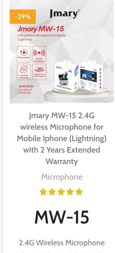 wireless Microphone Jmary for iphone at bahria town karachi