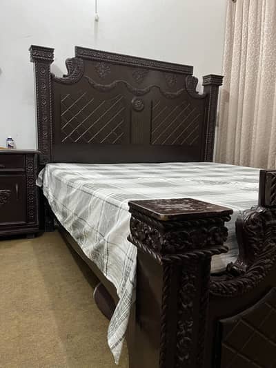 Bed- Dark Brown Bed- Double Bed- Room Bed- Wooden Bed