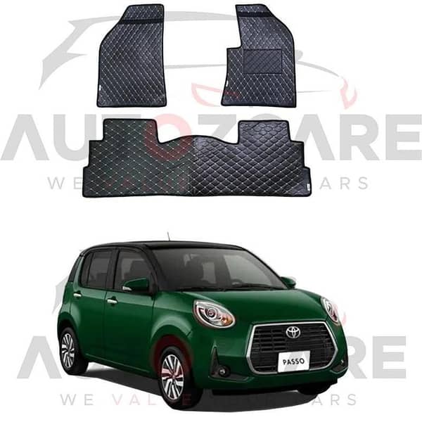 Toyota Passo Moda 7D Floor Mat ( Flat Style ) 3PCS - Model 2017-2025