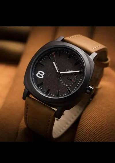 mens imported watch  with leather strap