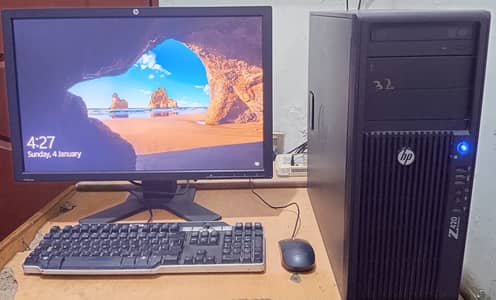 Full Pc Setup Editing And Gaming. . HP Z420 Workstation HP LED 24-inch