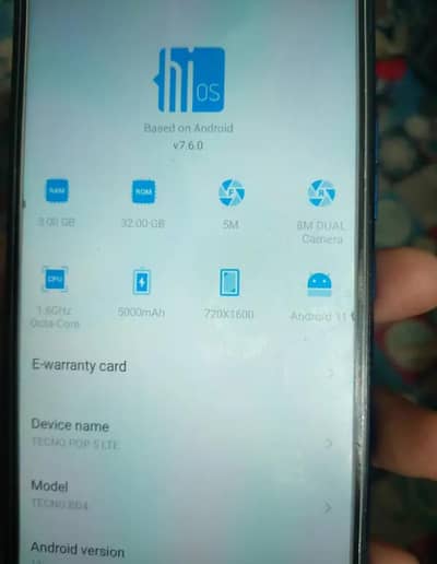 Tecno pop 5 lite 2/32 ram