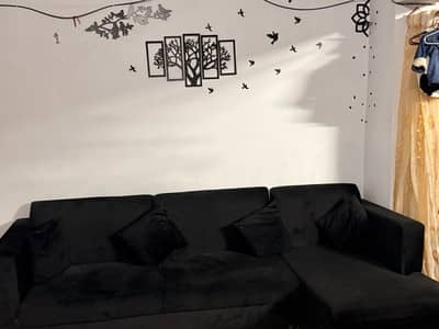 L shape and 5 seater self customized strong wooden sofa set-Moving Out