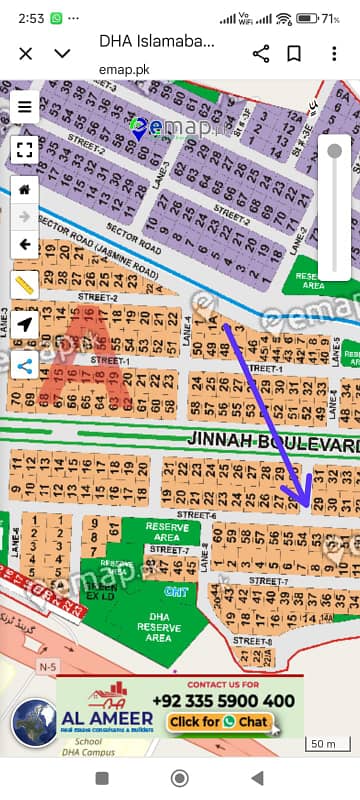 Corner Plot For Sale - Sector A, DHA 2 Islamabad. Street 6, Plot #29.