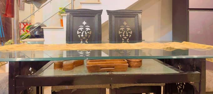 6 seater wooden table