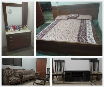 Bedroom set / 2 side table / Dressing Table / Almari / centre table