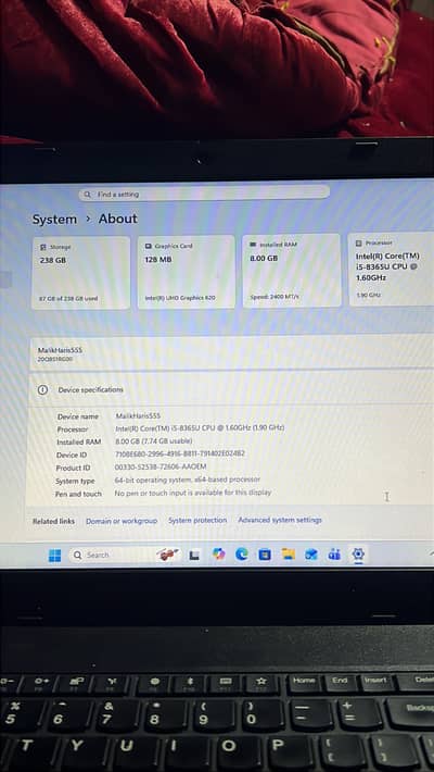 Lenovo thinkpad 8gb 256 ssd sales