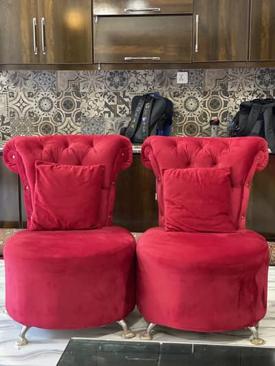 2 Maroon Velvet Set sofa