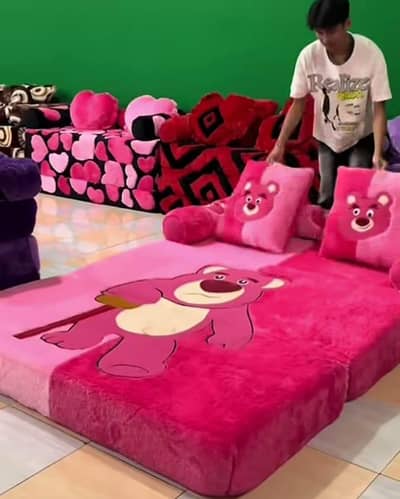Cute Teddy Bear Floor Sofa Cum Bed – Kids / Room Décor