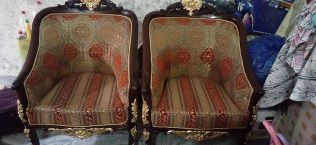 sofa set with wood & mirror table's