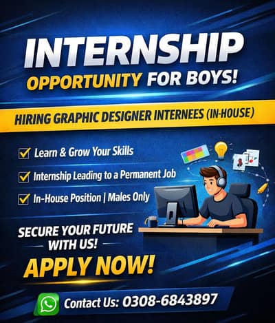 Hiring Graphic Designer Intern in Lake City Lahore