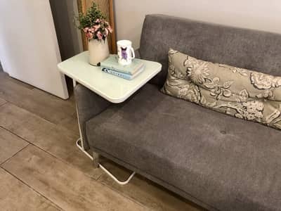 Sofa Side Table (White Glass)