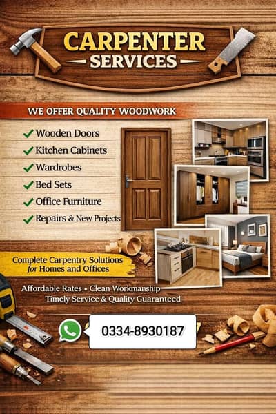 carpenter Woodworker kitchen Cabinets Wardrobe