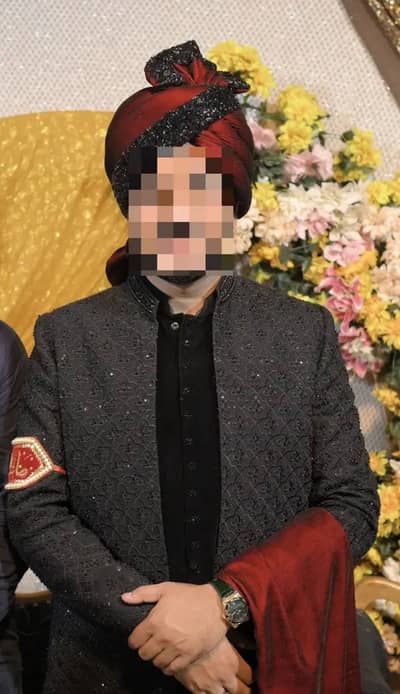 Groom Black Sherwani