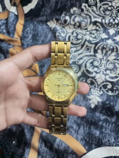 ⌚ Tissot Men’s Watch - Full Crystal Dial - Golden Chain - Used