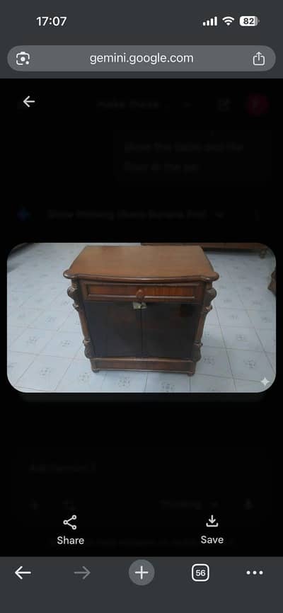 cabinet with drawer and glass doors in good condition