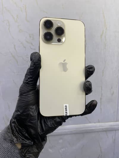 I phone 14 pro Max 256 GB Jv Gold 96% Battery Health 10 by 10