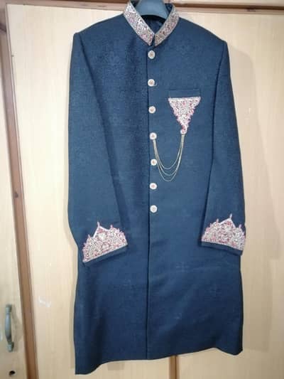 Black Sherwani kulla and khussa