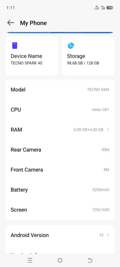 tecno sprak 40 full box all ok no open no ripper