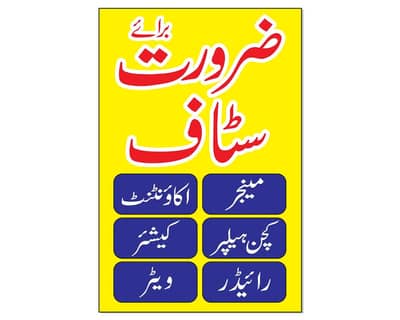 staff Required Manager Waiters and riders