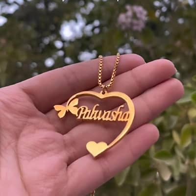 Customized Name Locket Gold Plated | Heart Design | Box Free