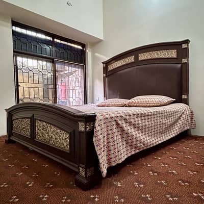 Wooden Double Bed Set