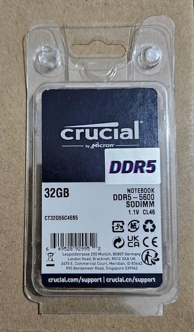 Crucial 32GB DDR5 Laptop RAM 5600MHz