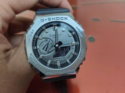 casio g shock gm 2100 silver