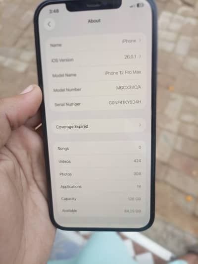 iPhone 12 Pro Max watarpack 128gb battery health 84 baki all ok