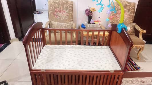wooden cot-brown fully new