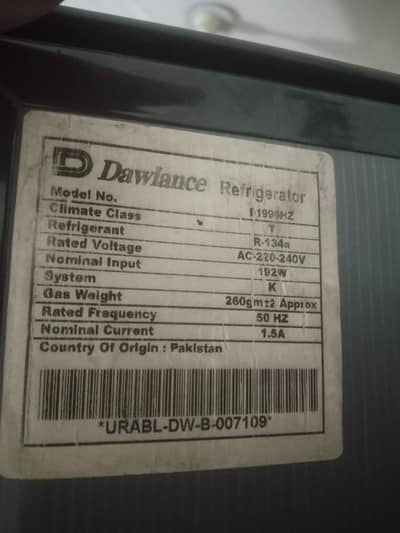 Dawlance Refrigerator and freezer for sale - 91996HZ