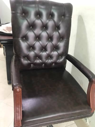 Beautiful office revolving chair and a beautiful wooden table