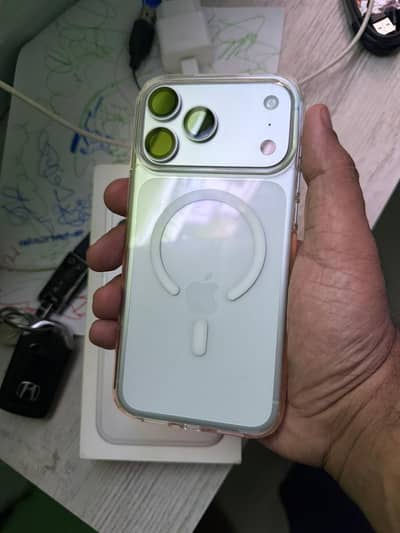 17 pro max silver color 256 gb dual esim just box open s