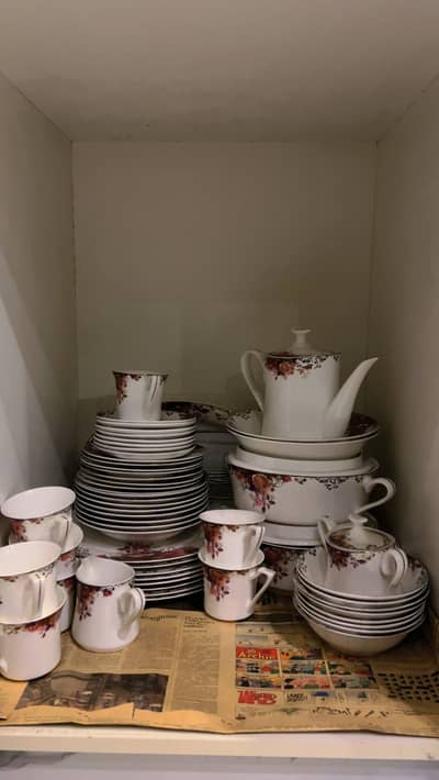 Elegent and beautiful dinner set with all dishes