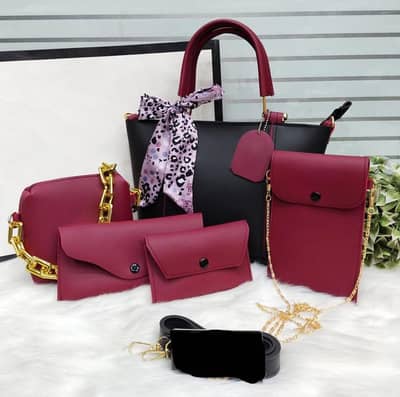 Women rexene plain handbags set