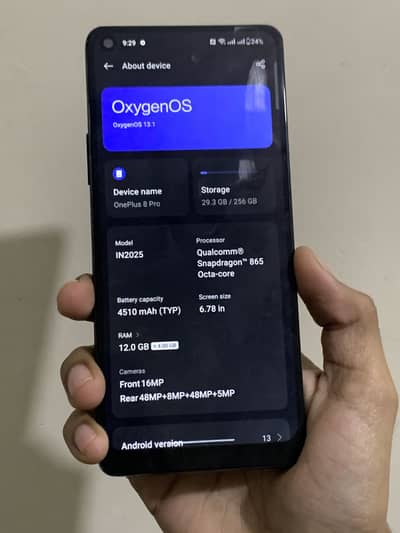 One Plus 8 pro Black colour Dual sim
