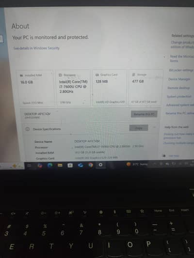 Lenovo t470s, Core i7 7th generation