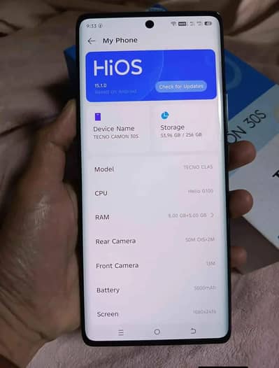 Tecno Camon 30s 10//10 Condition 8/258 All Packed Accessories