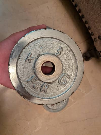 4 x 3kg dumbbell plates