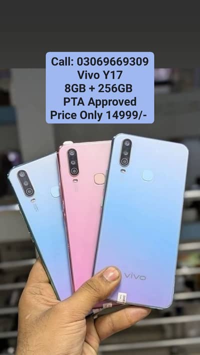 Vivo Y17 PTA Approved 8GB + 256GB With Box 10by10 With Warranty