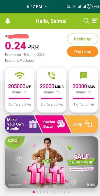 ZONG FAMILY PAKG AVAILABLE DAILY FRESH SLOT AVAILABLE