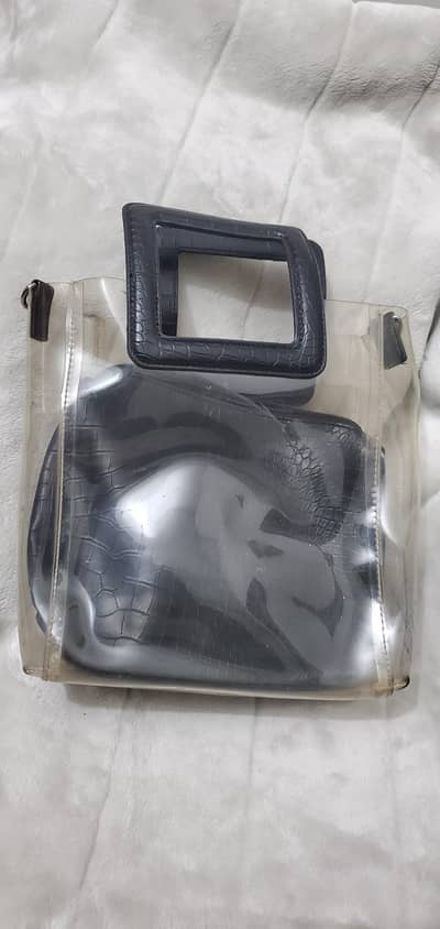 black transparent  bag