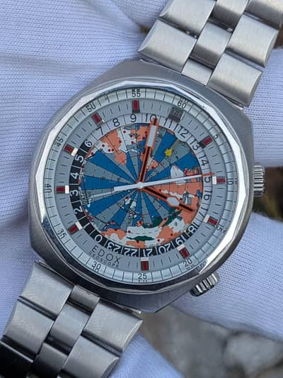 EDOX Swiss watch world Map Dial
