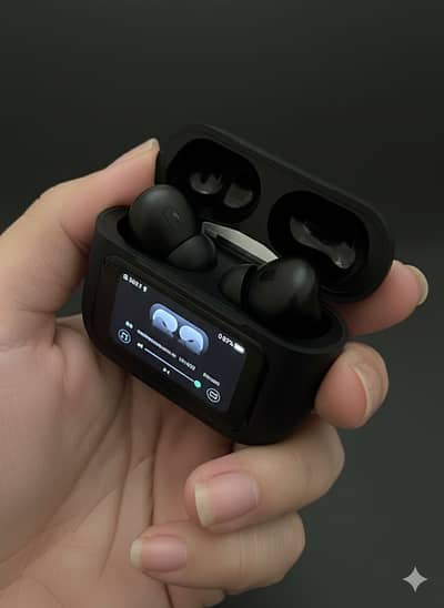 Premium Smart LED Screen Airpods Pro (Matte Black Edition)